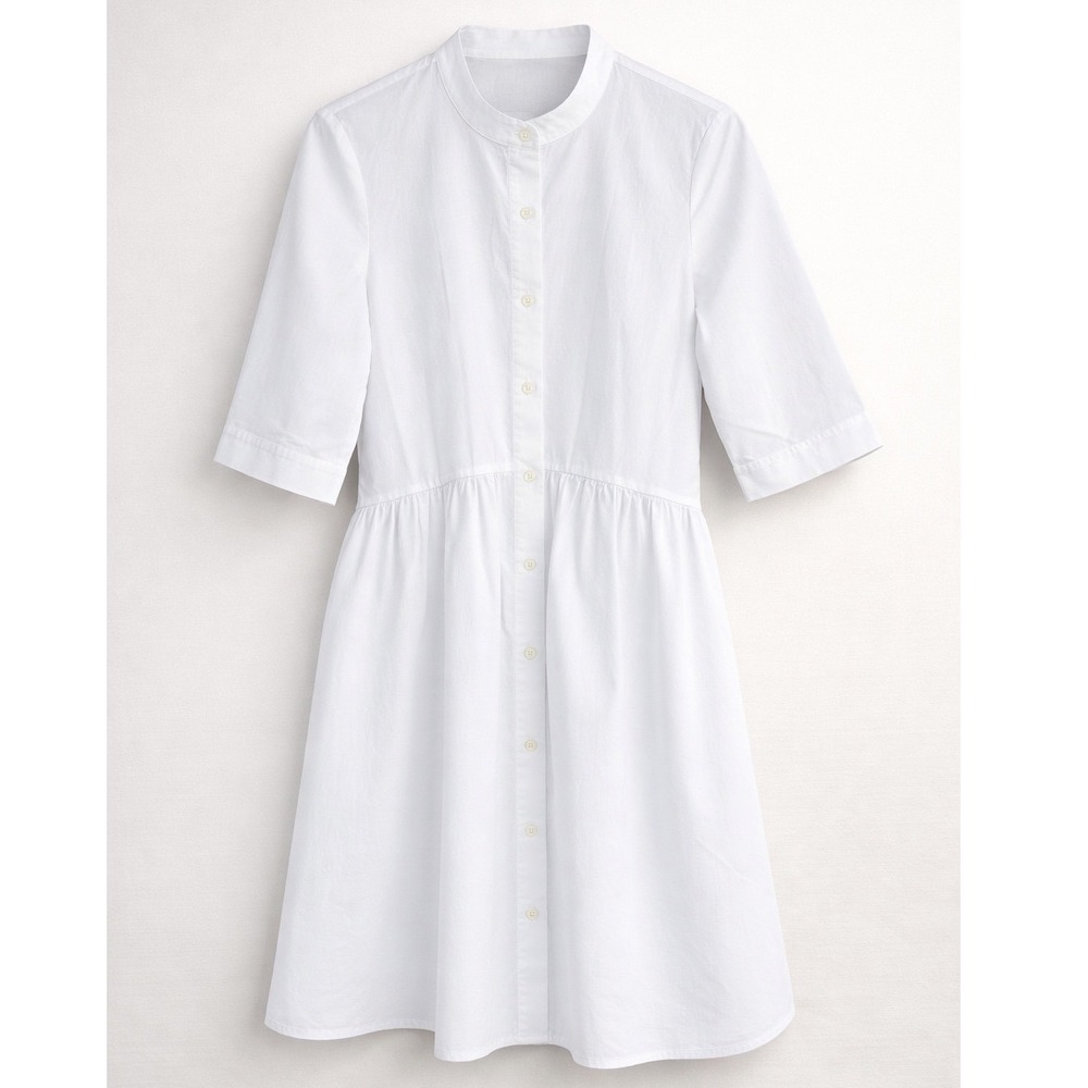 Tuckernuck White Button-Front Cotton Royal Shirt Dress small